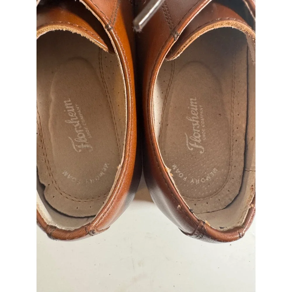 Florsheim Kids Boys Cognac Brown Leather Cap Toe Oxford Dress Shoes 5M 16599-221